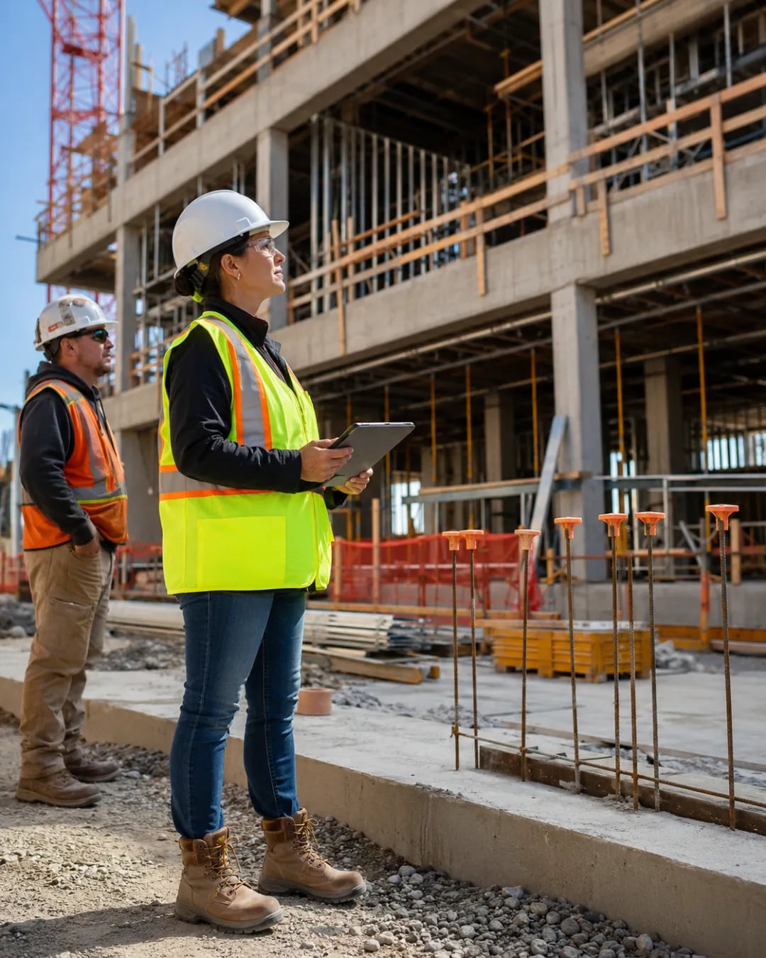 A code-compliance and structural inspection in progress